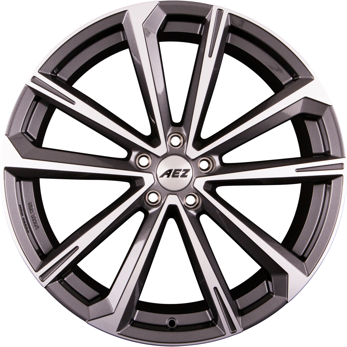 AEZ Aruba DARK - Gunmetal Glänzend Frontpoliert Alufelge 8x18 Zoll ET35 LK 5x112 ML70.1
