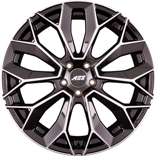 AEZ Leipzig DARK - Schwarz Glänzend Frontpoliert Alufelge 9x20 Zoll ET20 LK 5x112 ML66.6