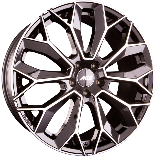 AEZ Leipzig DARK - Schwarz Glänzend Frontpoliert Alufelge 9x20 Zoll ET20 LK 5x112 ML66.6 – Bild 2