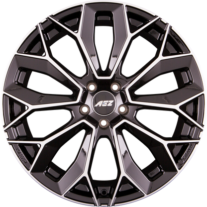 AEZ Leipzig DARK - Schwarz Glänzend Frontpoliert Alufelge 9.5x22 Zoll ET40 LK 5x112 ML70.1