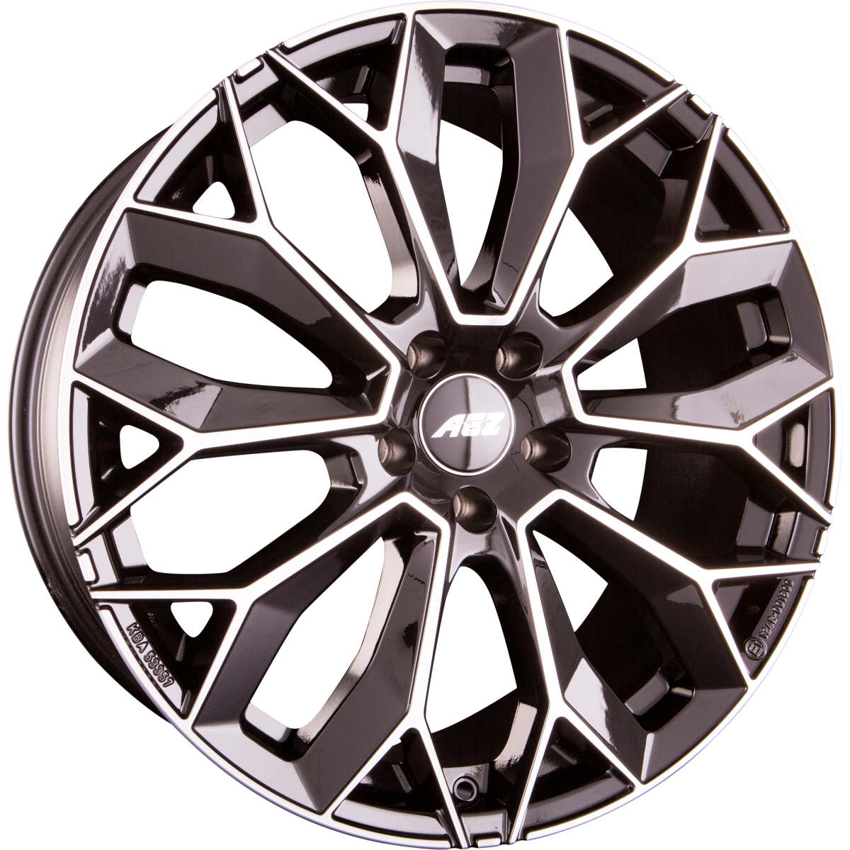 AEZ Leipzig DARK - Schwarz Glänzend Frontpoliert Alufelge 9.5x22 Zoll ET40 LK 5x112 ML70.1 – Bild 2