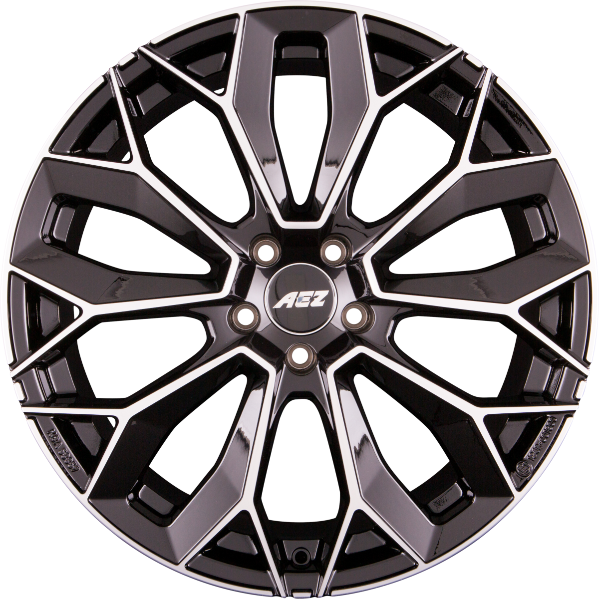 AEZ Leipzig DARK - Schwarz Glänzend Frontpoliert Alufelge 9.5x22 Zoll ET43 LK 5x130 ML71.6