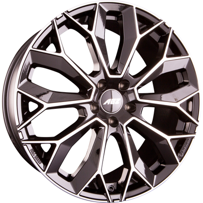AEZ Leipzig DARK - Schwarz Glänzend Frontpoliert Alufelge 9.5x22 Zoll ET43 LK 5x130 ML71.6 – Bild 2