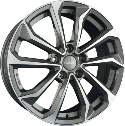 Dezent KS DARK - Gunmetal Polished Alufelge 7.5x18 Zoll ET50 LK 5x114.3 ML67.1 – Bild 2