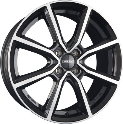 Dezent TN DARK - Schwarz Frontpoliert Alufelge 6.5x17 Zoll ET20 LK 4x108 ML65.1 – Bild 2