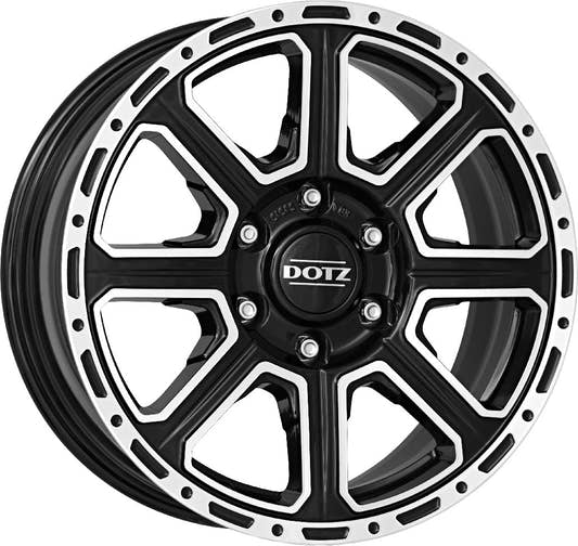 Dotz Kalahari black polished Alufelge 8x17 Zoll ET30 LK 6x139.7 ML93.1