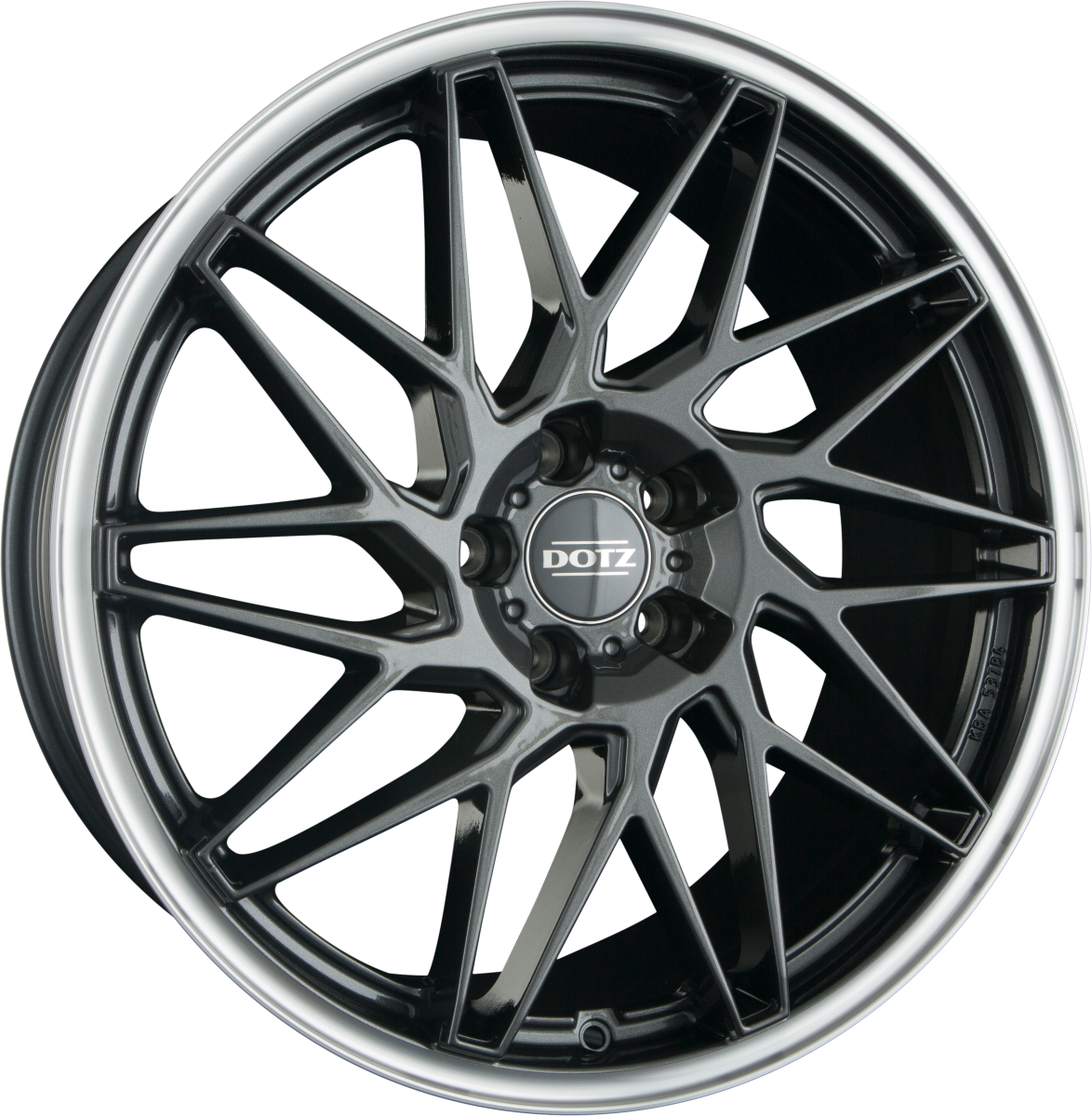 Dotz Tanaka DARK - Gunmetal Matt Polished Lip Alufelge 9.5x19 Zoll ET35 LK 5x112 ML70.1 – Bild 2