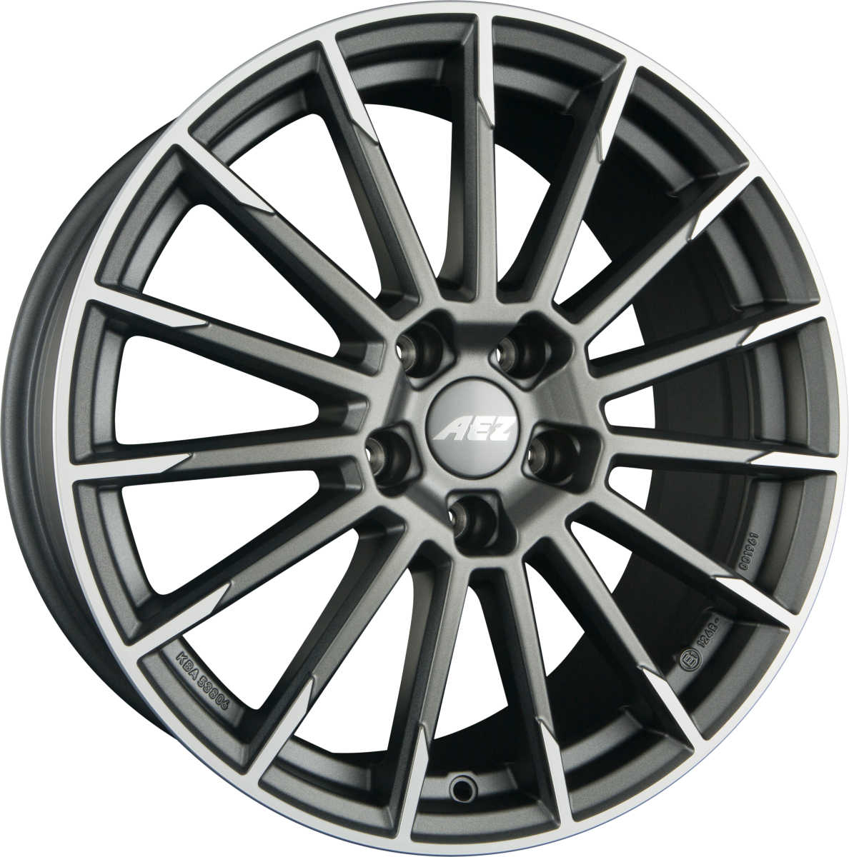AEZ Atlanta TITAN - Graphite Matt Frontpoliert Alufelge 9.5x19 Zoll ET44 LK 5x112 ML70.1 – Bild 2