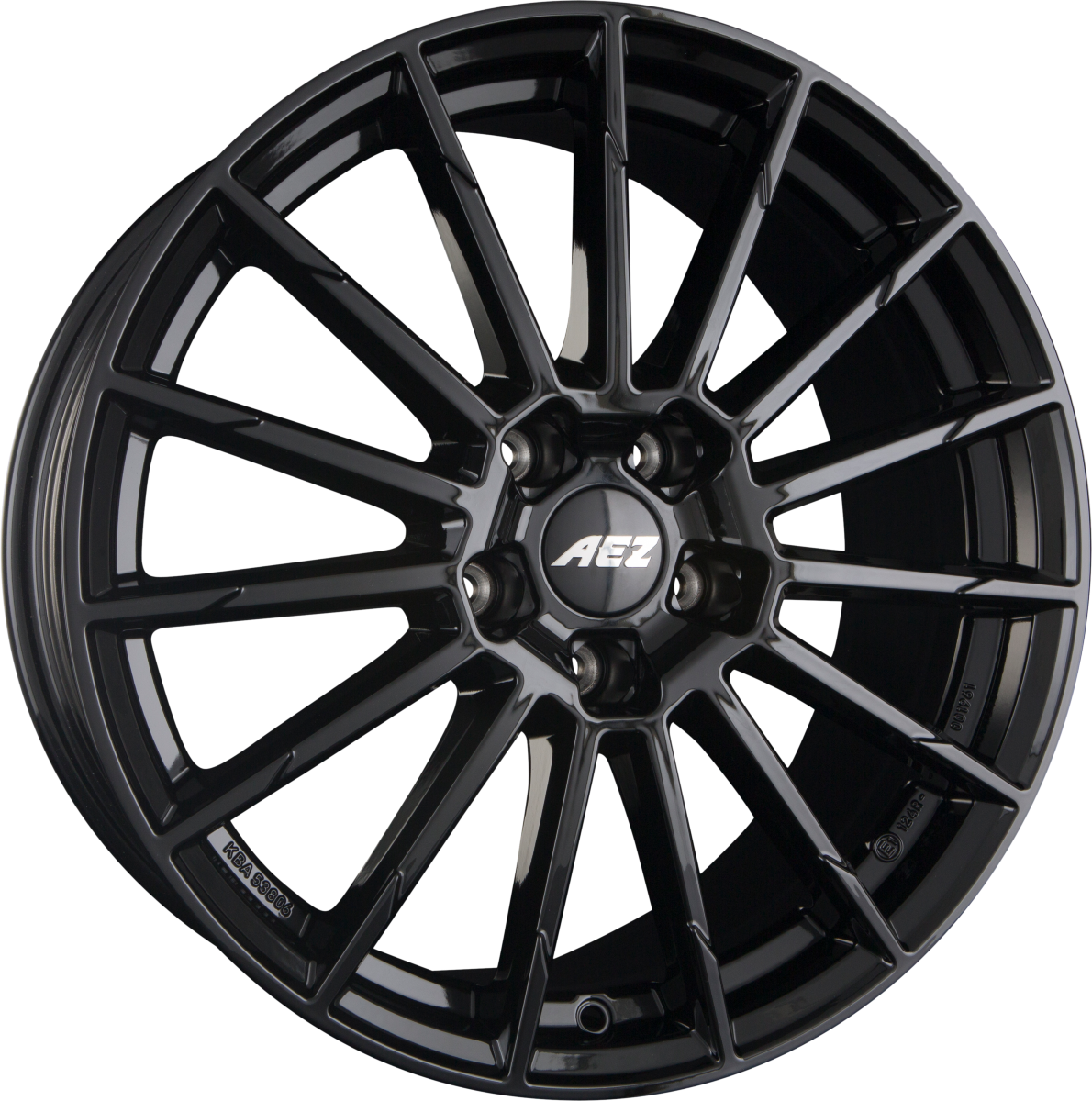 AEZ Atlanta BLACK - Schwarz Glänzend Alufelge 8x19 Zoll ET45 LK 5x112 ML57.1 – Bild 2