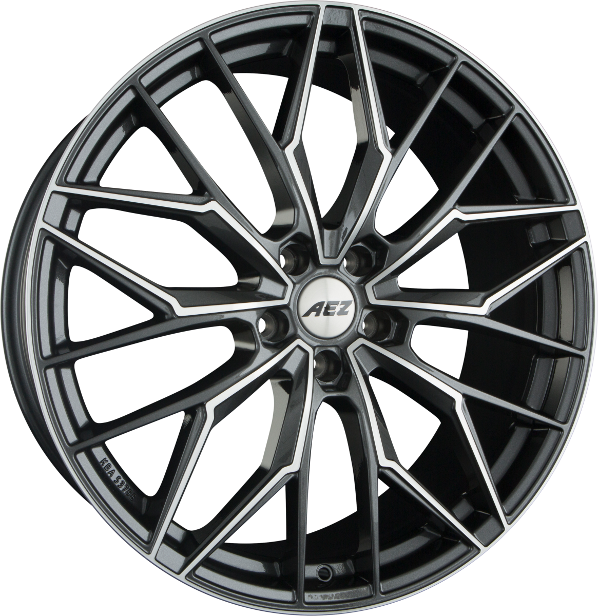AEZ Porto DARK - Gunmetal Polished Alufelge 9x19 Zoll ET44 LK 5x112 ML66.6 – Bild 2
