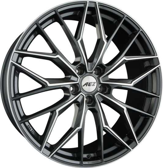 AEZ Porto DARK - Gunmetal Polished Alufelge 9x20 Zoll ET28 LK 5x112 ML70.1 – Bild 2