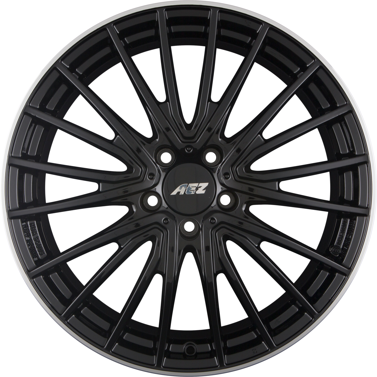 AEZ Berlin BLACK - Black Polished Lip Alufelge 7.5x18 Zoll ET44 LK 5x112 ML66.6