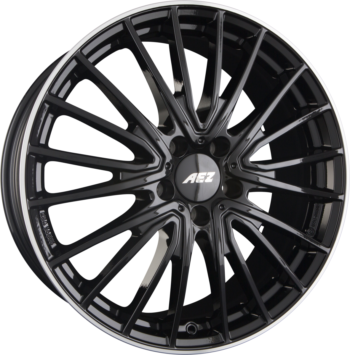 AEZ Berlin BLACK - Black Polished Lip Alufelge 7.5x18 Zoll ET44 LK 5x112 ML66.6 – Bild 2