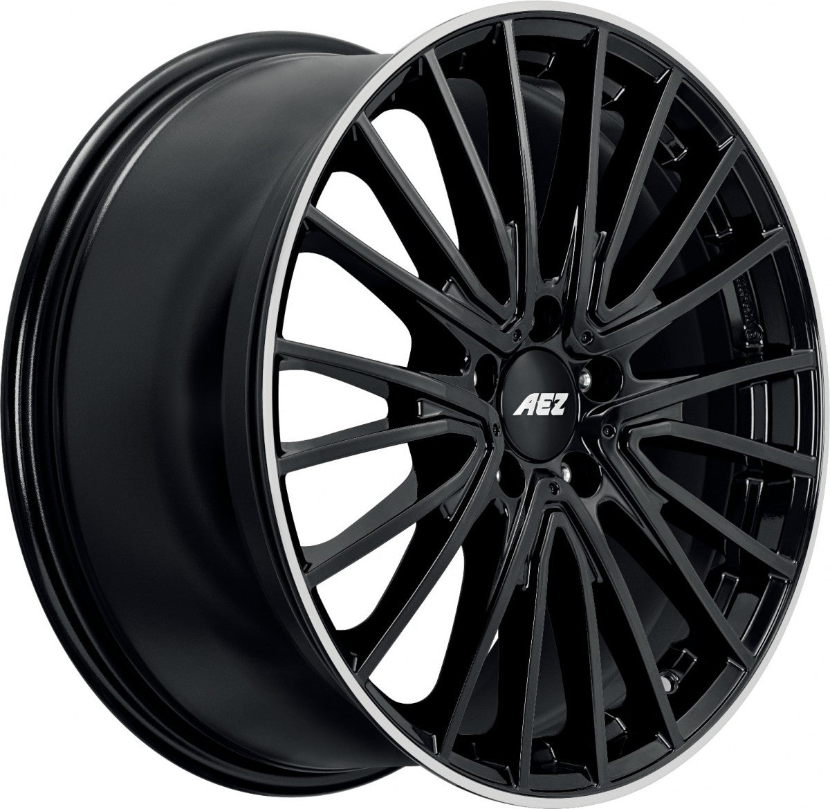 AEZ Berlin black/polished lip 7.5x19 ET49 - LK5/112 ML66.6