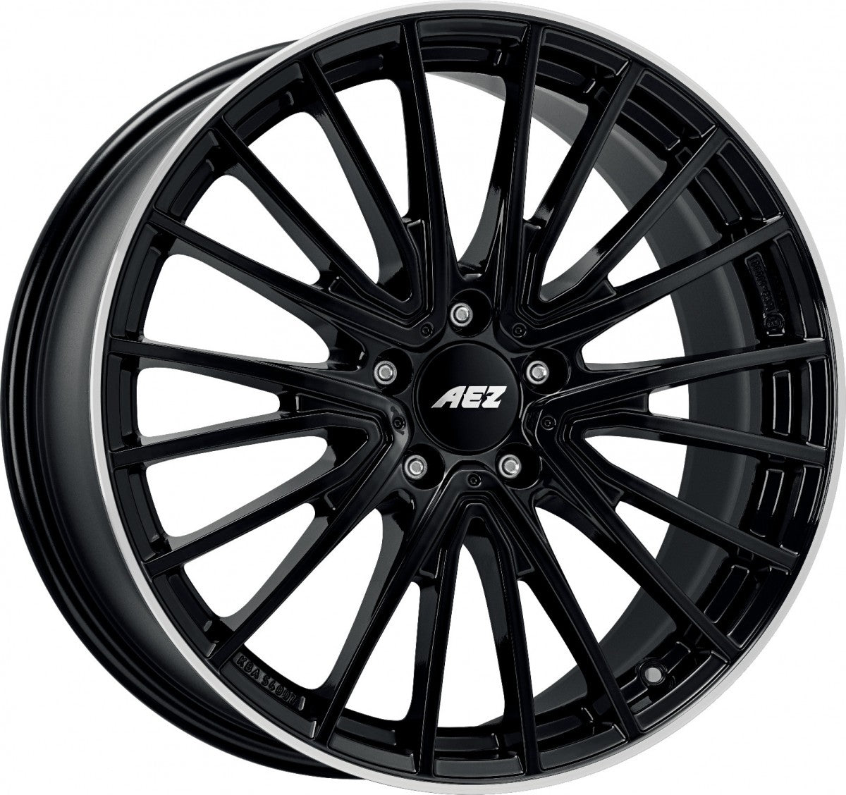 AEZ Berlin black/polished lip 8x19 ET38 - LK5/112 ML66.6