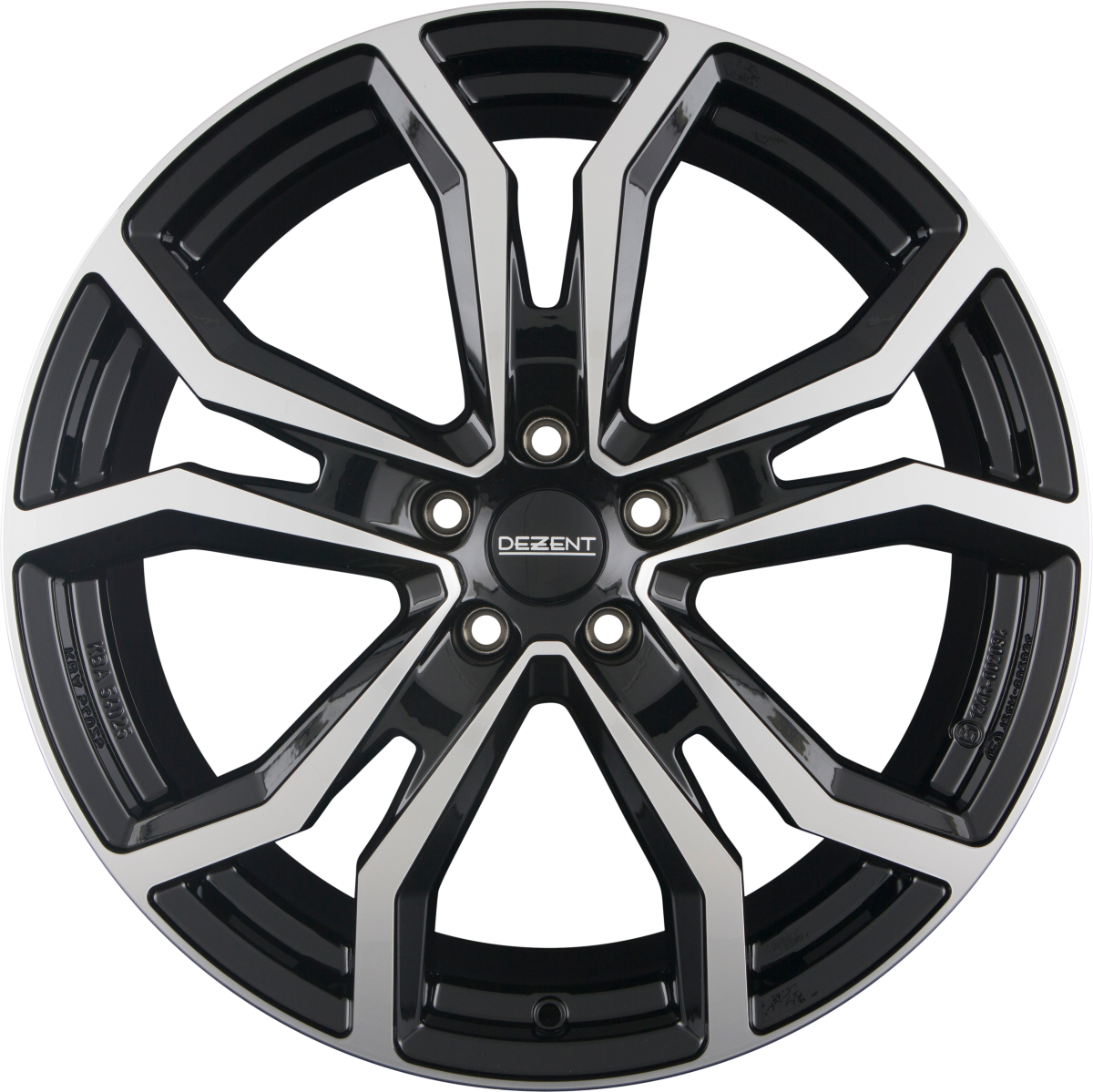 Dezent TV DARK - Schwarz Frontpoliert Alufelge 7.5x18 Zoll ET49.5 LK 5x114.3 ML67.1