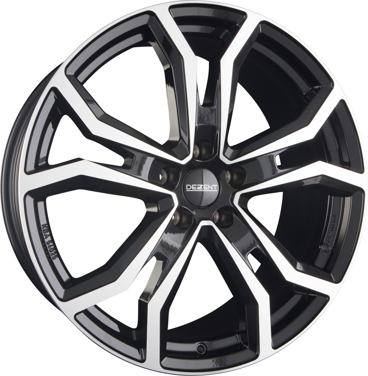 Dezent TV DARK - Schwarz Frontpoliert Alufelge 7.5x18 Zoll ET49.5 LK 5x114.3 ML67.1 – Bild 2
