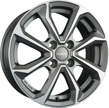 Dezent KT DARK - Gunmetal Polished Alufelge 6x15 Zoll ET46 LK 4x100 ML54.1 – Bild 2