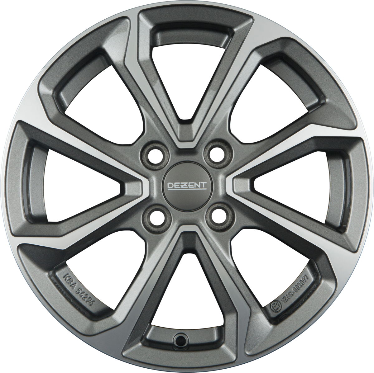 Dezent KT DARK - Gunmetal Polished Alufelge 6x16 Zoll ET50 LK 4x100 ML54.1