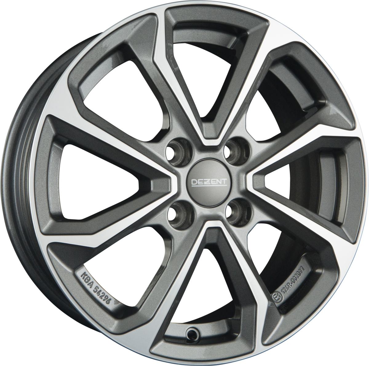 Dezent KT DARK - Gunmetal Polished Alufelge 6x16 Zoll ET50 LK 4x100 ML54.1 – Bild 2