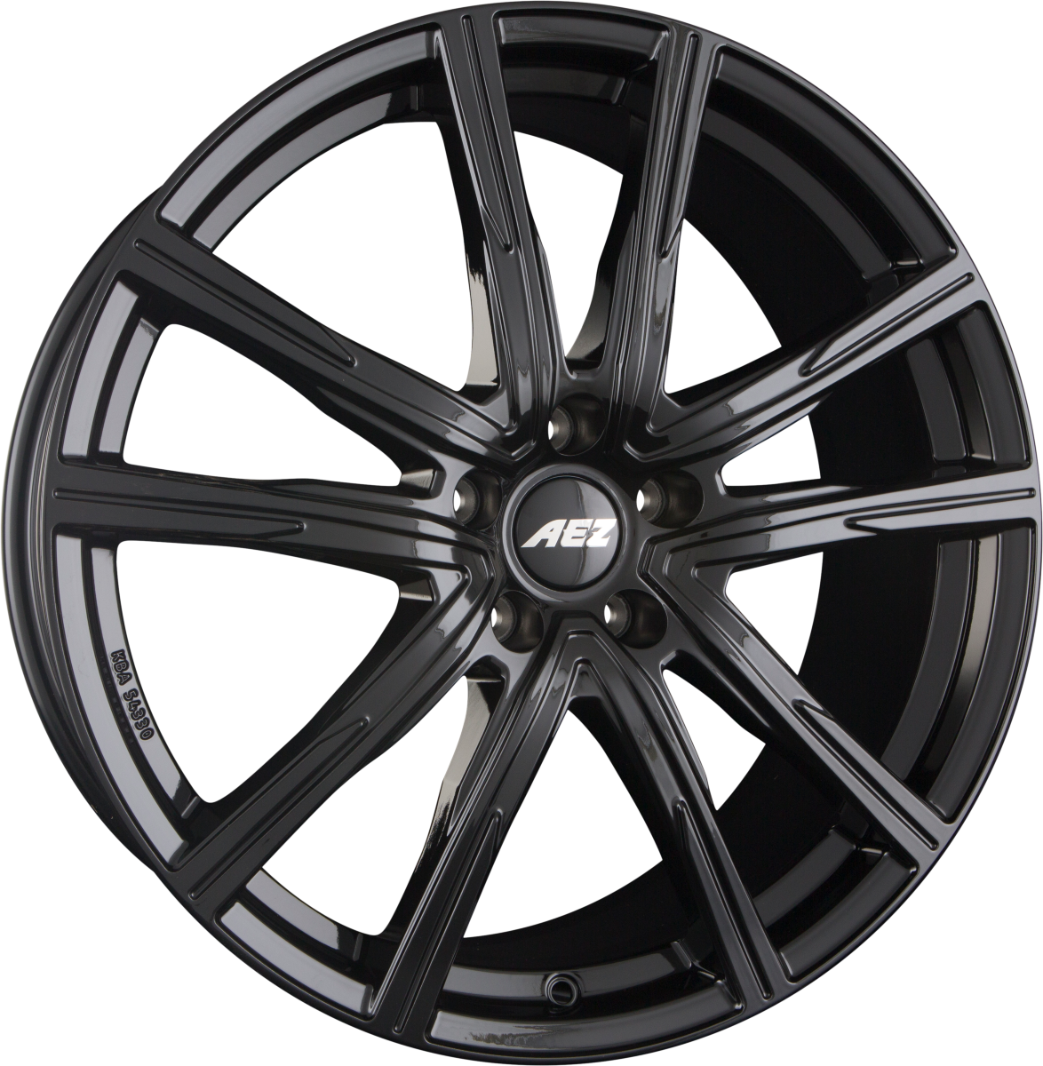 AEZ Montreal BLACK - Schwarz Glänzend Alufelge 7x19 Zoll ET47.5 LK 5x108 ML63.4 – Bild 2
