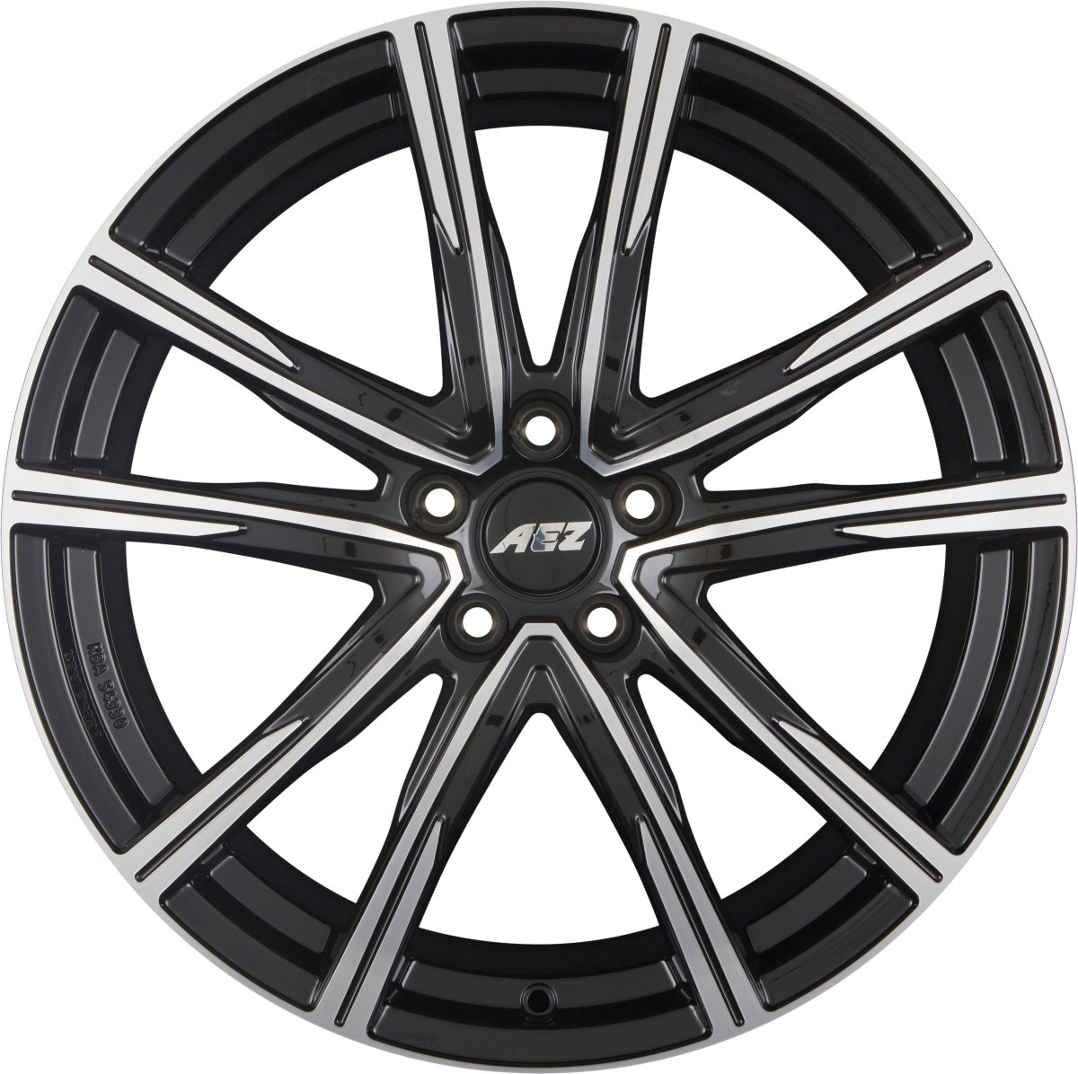 AEZ Montreal DARK - Schwarz Glänzend Frontpoliert Alufelge 7x19 Zoll ET38 LK 5x108 ML65.1
