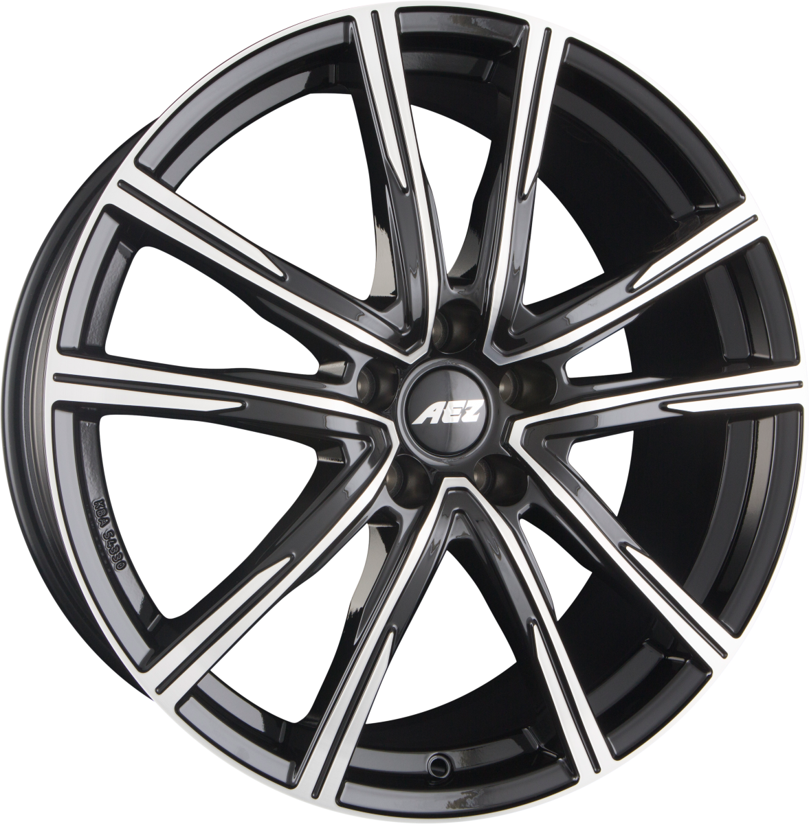 AEZ Montreal DARK - Schwarz Glänzend Frontpoliert Alufelge 7x19 Zoll ET38 LK 5x108 ML65.1 – Bild 2