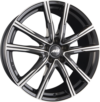 AEZ Montreal DARK - Schwarz Glänzend Frontpoliert Alufelge 7x19 Zoll ET38 LK 5x108 ML65.1 – Bild 2