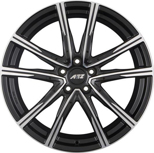 AEZ Montreal DARK - Schwarz Glänzend Frontpoliert Alufelge 7.5x19 Zoll ET48 LK 5x112 ML70.1