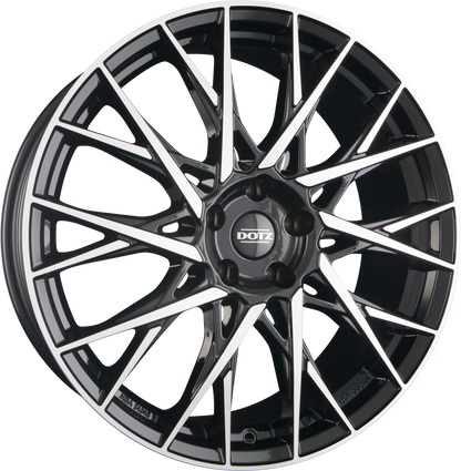 Dotz Fuji DARK - Schwarz Frontpoliert Alufelge 8x19 Zoll ET50 LK 5x112 ML70.1 – Bild 2