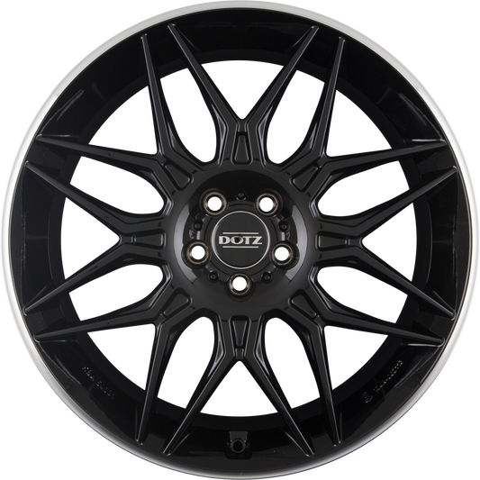 Dotz Longbeach DARK - Schwarz Glänzend Poliertes Horn Alufelge 10x20 Zoll ET43 LK 5x112 ML66.6
