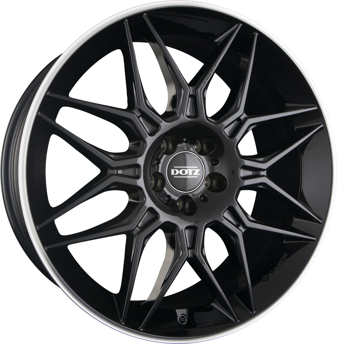 Dotz Longbeach DARK - Schwarz Glänzend Poliertes Horn Alufelge 10x20 Zoll ET43 LK 5x112 ML66.6 – Bild 2