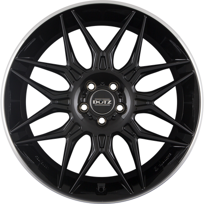Dotz Longbeach DARK - Schwarz Glänzend Poliertes Horn Alufelge 9.5x21 Zoll ET36 LK 5x112 ML66.6