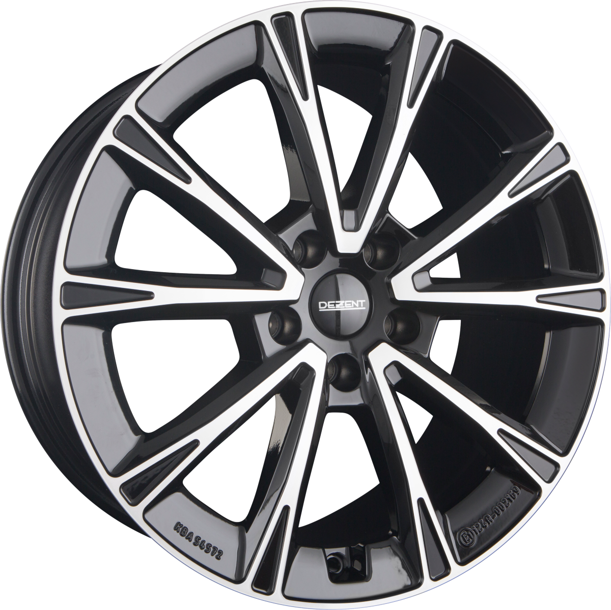 Dezent AR DARK - Schwarz Frontpoliert Alufelge 7.5x19 Zoll ET50.5 LK 5x108 ML63.4 – Bild 2