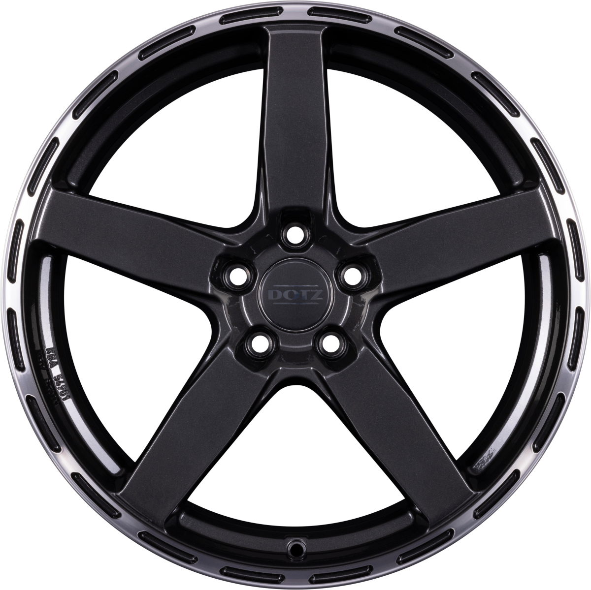 Dotz Marinabay DARK - Gunmetal Poliertes Horn Alufelge 9.5x19 Zoll ET40 LK 5x120 ML72.6
