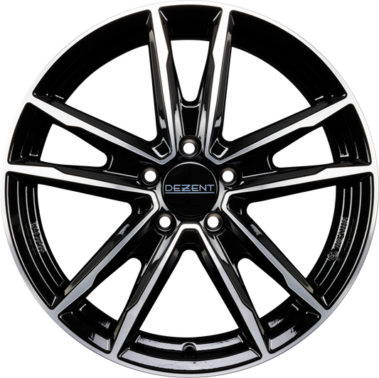 Dezent KF DARK - Schwarz Frontpoliert Alufelge 6x16 Zoll ET45 LK 5x100 ML57.1