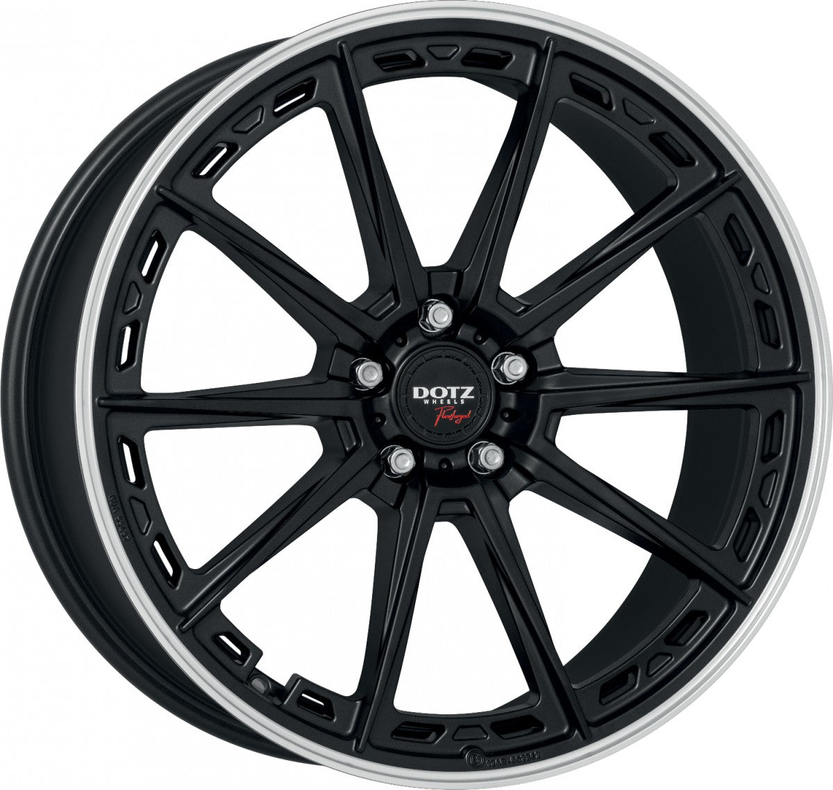 Dotz Sonoma black matt/polished lip 8.5x19 ET38 - LK5/112 ML57.1