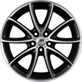 AEZ Excite DARK Matt-Schwarz Frontpoliert Alufelge 7.5x17 Zoll ET48 LK 5x112 ML70.1