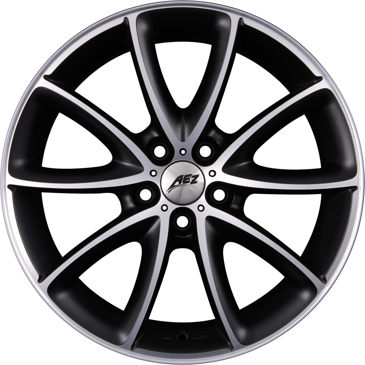 AEZ Excite DARK Matt-Schwarz Frontpoliert Alufelge 7.5x17 Zoll ET48 LK 5x112 ML70.1