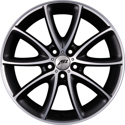AEZ Excite DARK Matt-Schwarz Frontpoliert Alufelge 7.5x17 Zoll ET48 LK 5x112 ML70.1