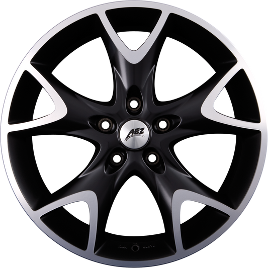 AEZ Phoenix DARK Matt-Schwarz Frontpoliert Alufelge 9x20 Zoll ET48 LK 5x130 ML71.6