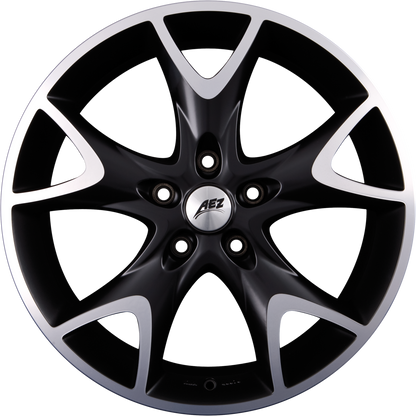 AEZ Phoenix DARK Matt-Schwarz Frontpoliert Alufelge 9x20 Zoll ET48 LK 5x130 ML71.6
