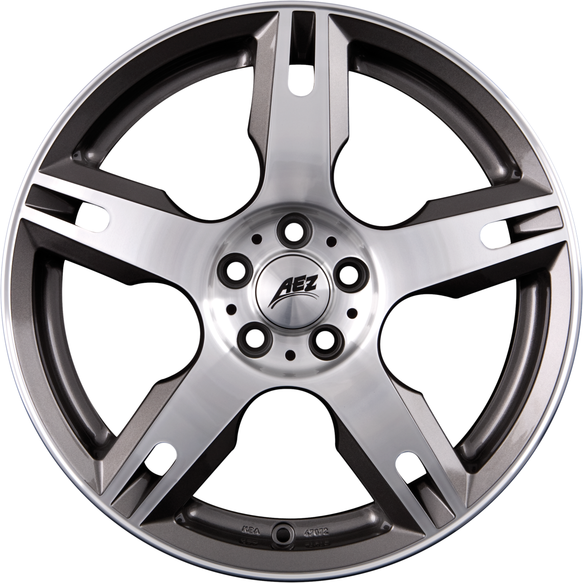 AEZ Tacana Anthrazit Frontpoliert Alufelge 8x18 Zoll ET40 LK 5x112 ML70.1