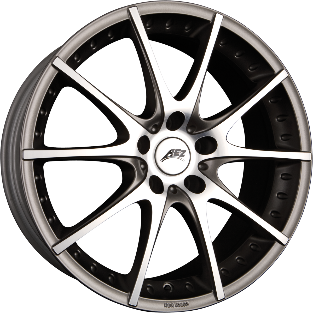 AEZ Tidore DARK Antracite Matt Frontpoliert Alufelge 7x17 Zoll ET48 LK 5x112 ML70.1 – Bild 2