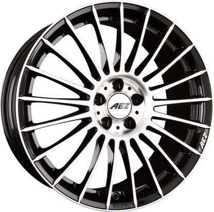 AEZ Valencia DARK Black Polished Alufelge 8x18 Zoll ET48 LK 5x112 ML70.1 – Bild 2