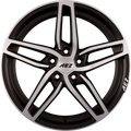 AEZ Genua DARK Black Matt Polished Alufelge 8x19 Zoll ET42 LK 5x112 ML66.6