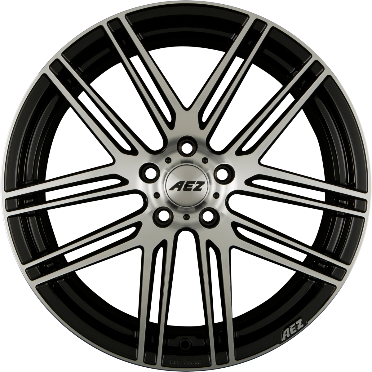 AEZ Cliff DARK Black Front Polished Alufelge 8x18 Zoll ET48 LK 5x112 ML70.1