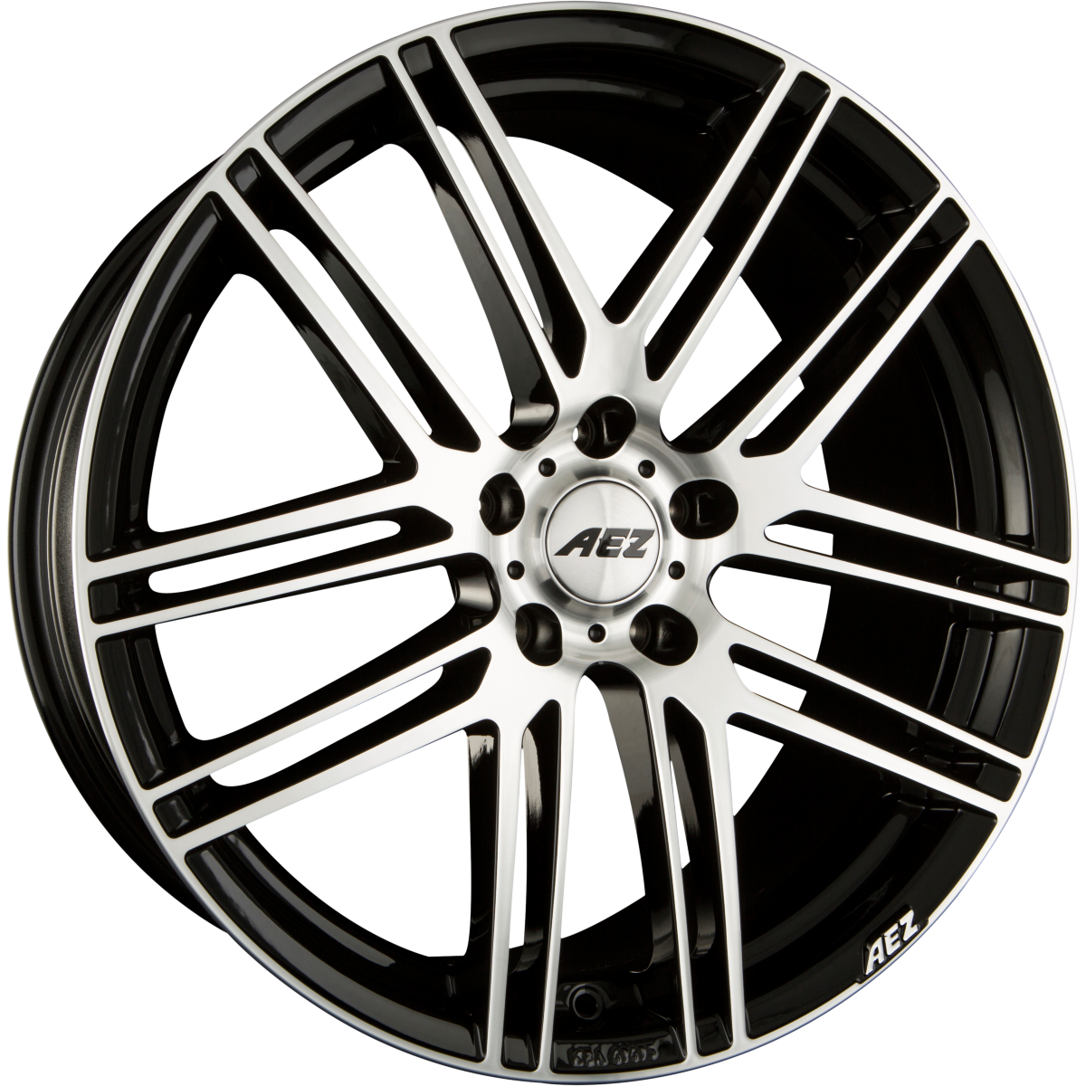 AEZ Cliff DARK Black Front Polished Alufelge 8x18 Zoll ET48 LK 5x112 ML70.1 – Bild 2