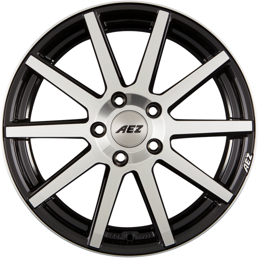AEZ Straight Black Polished Front Alufelge 9.5x19 Zoll ET17 LK 5x120 ML72.6
