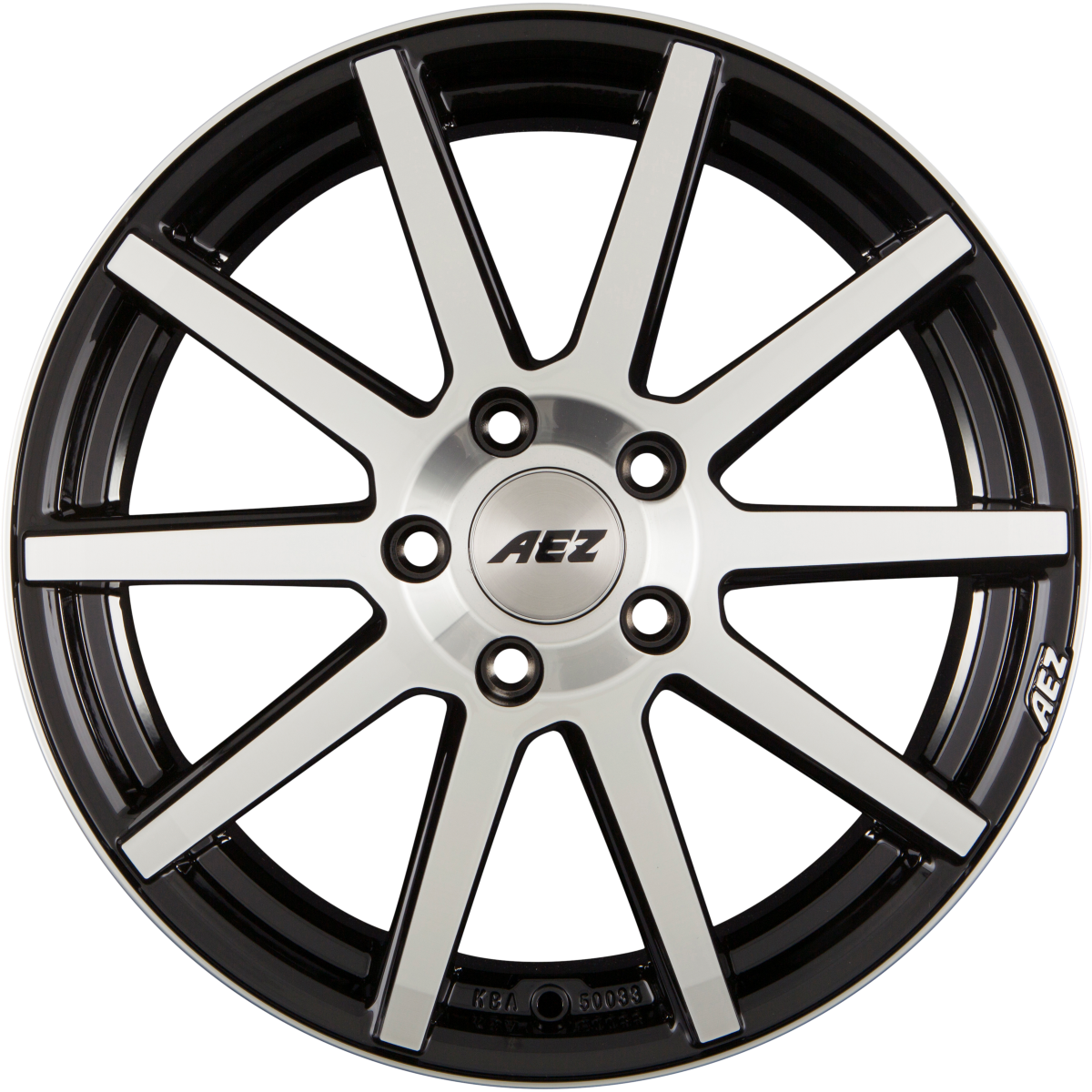 AEZ Straight Black Polished Front Alufelge 9.5x19 Zoll ET17 LK 5x120 ML72.6
